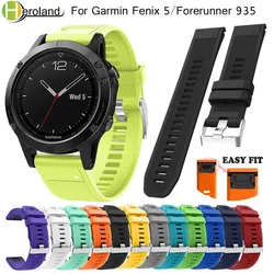 Watch Bands Easy fit 22mm Bracelet Strap For Garmin Fenix 7 5 6 Pro Forerunner 935 945 Quick Release Sport Silicone Wrist Strap