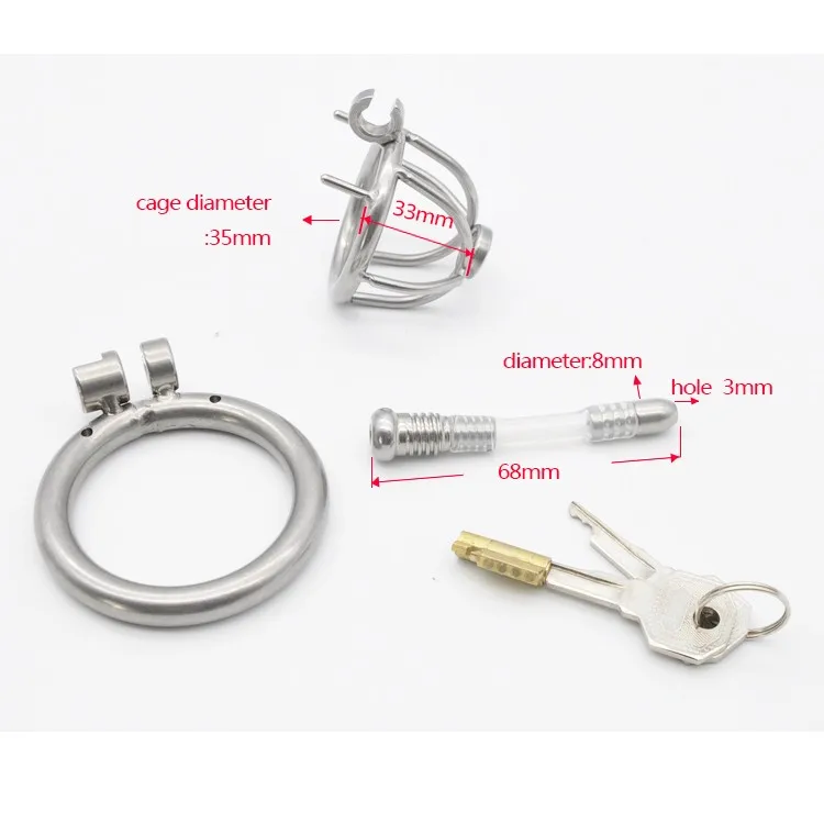 Chaste Bird 304 stainless steel  Cock Cage Chastity with catheter Device with Stealth lock Sex Toy A230