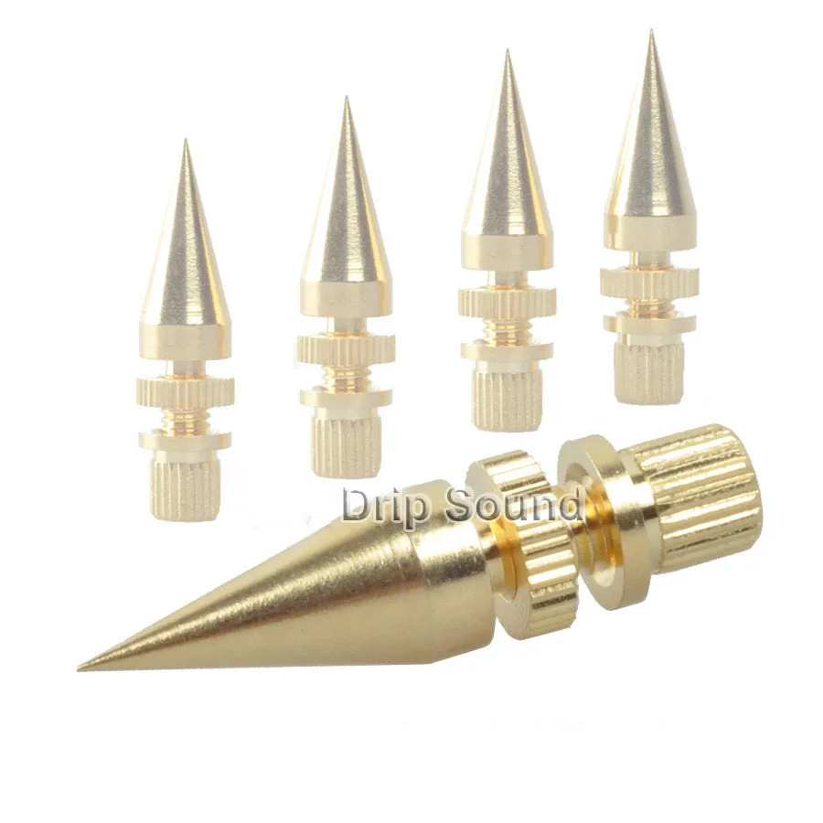 4 قطعة M6x36 مكبر صوت نحاسي عزل مقاوم للصدمات حامل قدم وسادات قاعدة مكبر الصوت # ذهبي