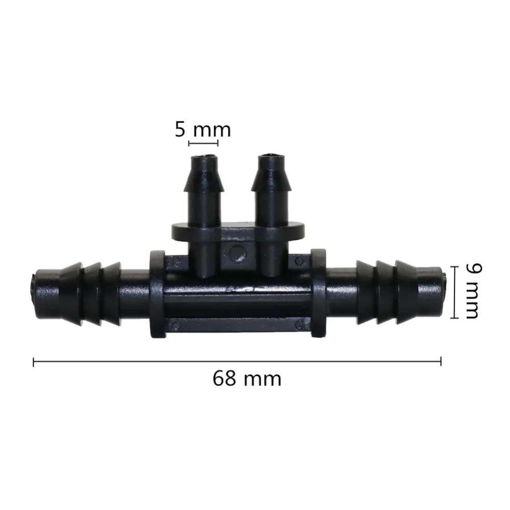 8/11mm To 4/7mm Barbed Cross Double Head Garden Water Connectors Four Ways Splitters Drip Irrigation System Accessories 300 Pcs