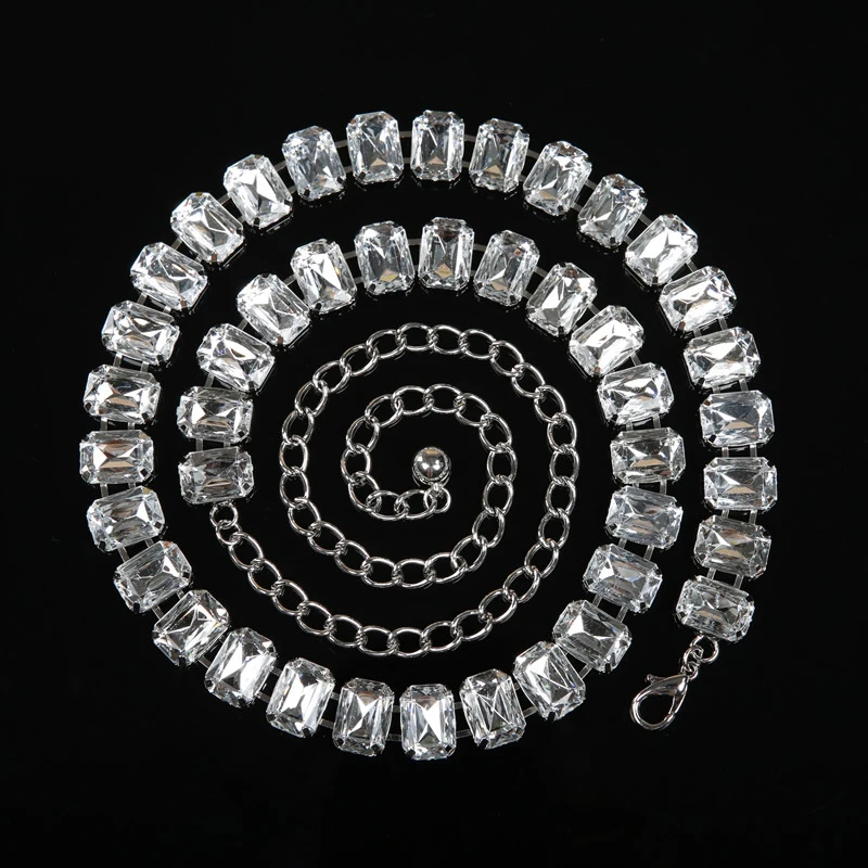 

Belly Dance Accessories Metal Silver Belt for Women Dance Clothes Rhinestone Waist Chain Body Jewelry