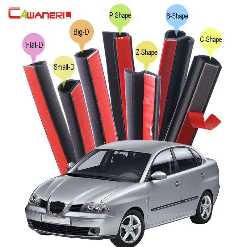 

Cawanerl Car Hood Trunk Four Door Seal Strip Kit Rubber Weatherstrip Sealing Seal Edge Trim For Seat Cordoba Toledo Ibiza