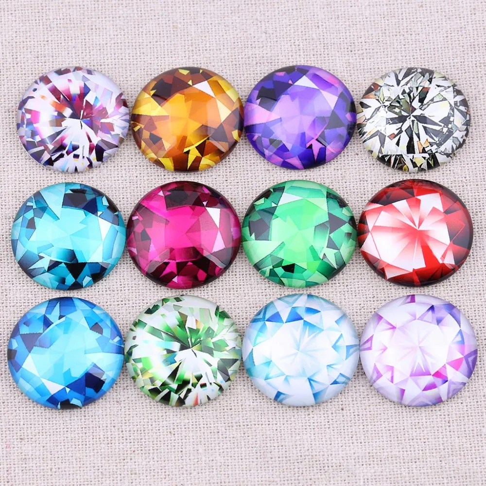 

onwear color diamond photo round dome glass cabochon 12mm 14mm 18mm 20mm diy jewelry findings for earrings pendants