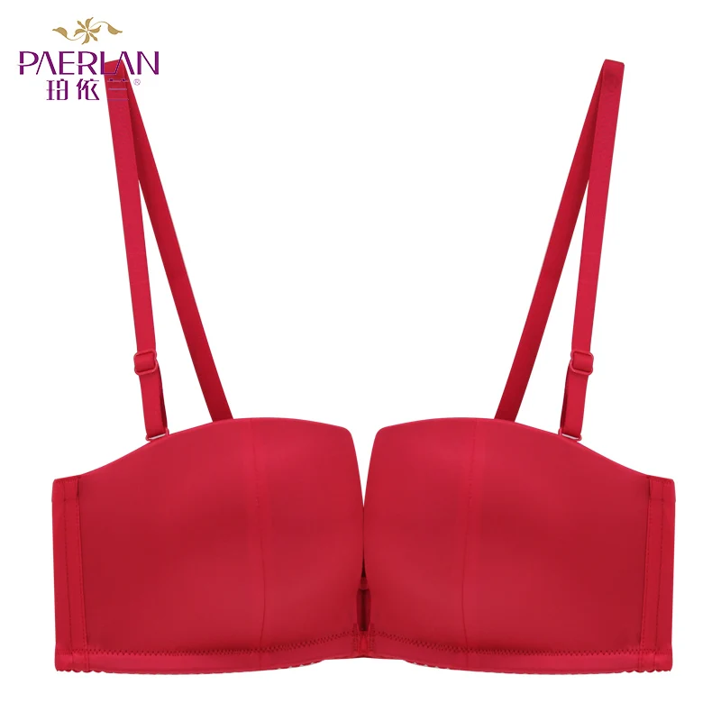 PAERLAN Half Cup 1/2 Cup Small chest Push Up Smooth Seamless Bra Memory Soft Underwire wedding dress Women Sexy underwear