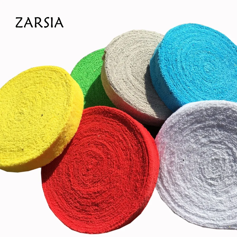 1 reel 10M100% cotton towel Grips For badminton racket,squash rackets,tennis rackets overgrips 11 colors