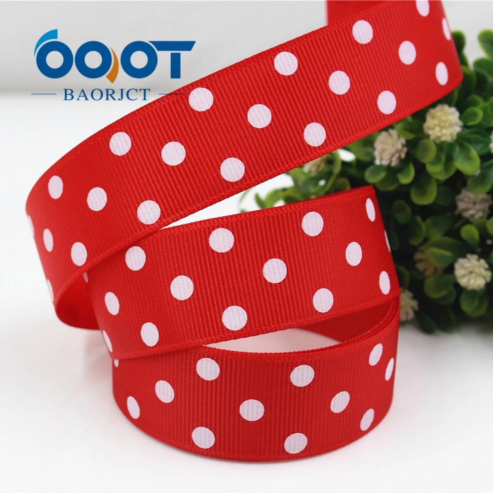 OOOT BAORICT 1762213,Polka Dots grosgrain Ribbon,25MM ,10 yards The tape for Sewing ,DIY Headdress Accessories Handmade material