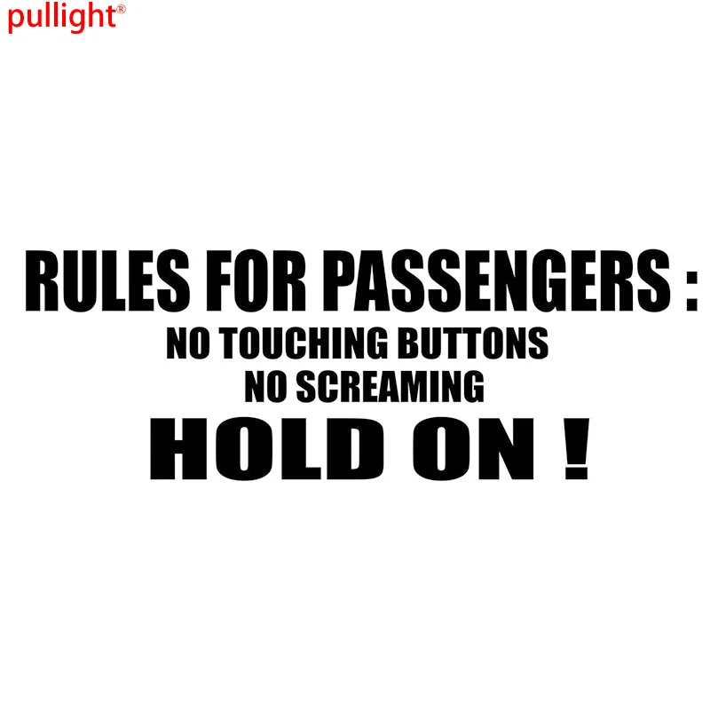 Rules For Passengers Funny Car Sticker Vinyl Decal Jdm