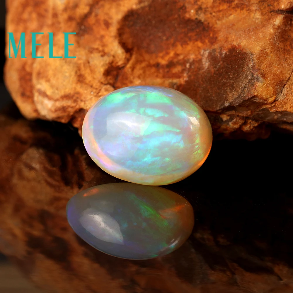 Natural white Oval cut 17X12X9mm 9.75ct opal for jewelry making,colorful fire DIY loose gemstone