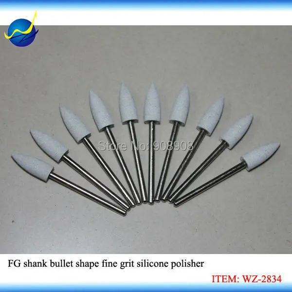 

Mounted FG 2.35mm-Shank Bullet Shape Coarse PKG 10 Grit Dental & Jewelry Silicone Polisher Foredom Dremel