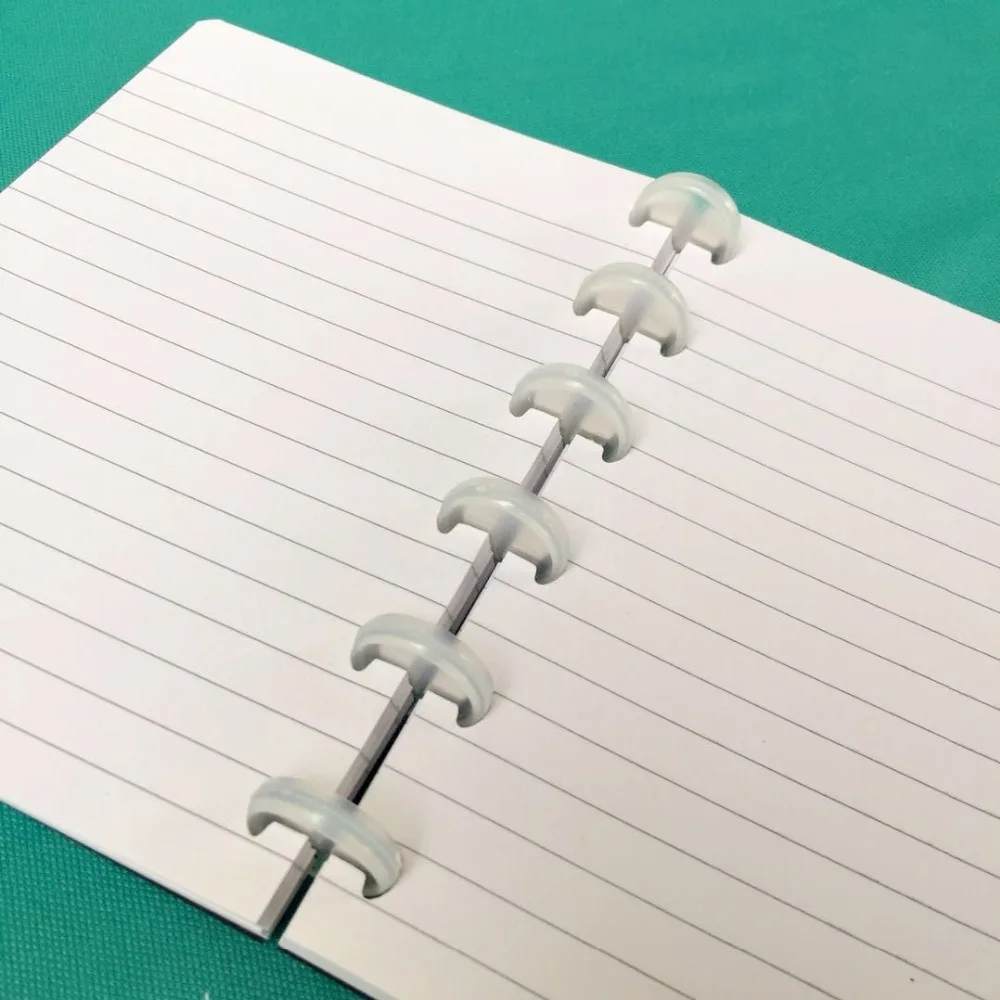 6Pcs 20&24mm T Mushroom Hole Plastic Round Ring Disc-binding Loose Book Bind Ring Disc Arc Binding Notebook Ring Office Supplies