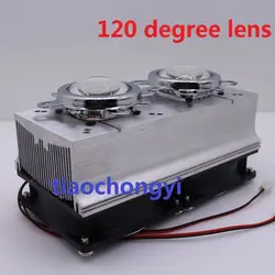 120 degree 12V Led Heatsink Fan + Glass Lens for 20W 30W 50W 100W High Power Led