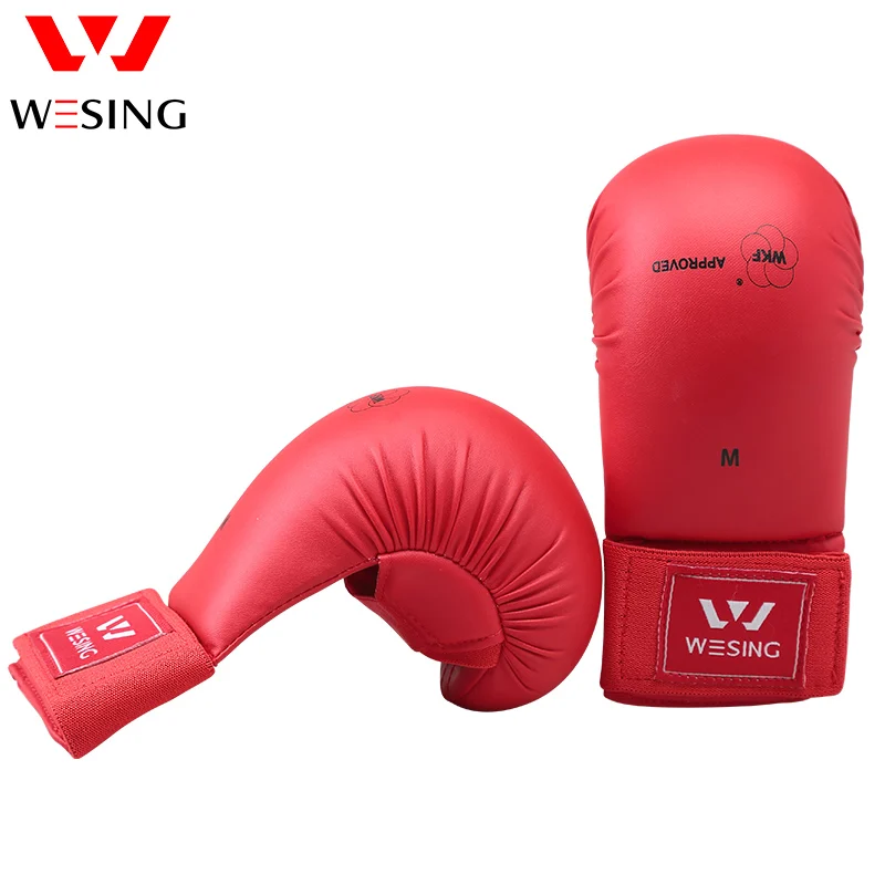 Wesing WKF karate gloves karate mitts for competition blue and red