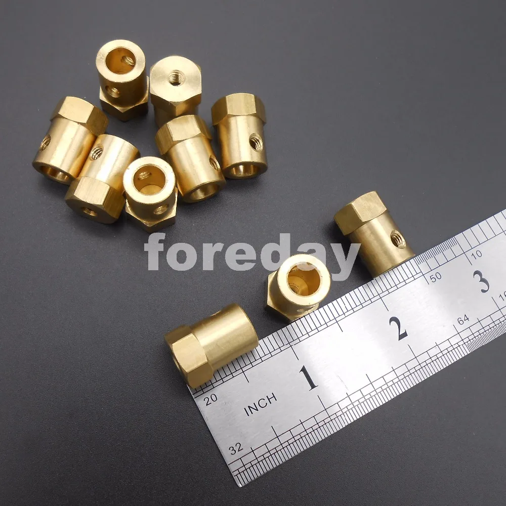 

100PCS NEW HQ 7MM Wheel Shaft Motor Hexagonal HEX Coupling Coupler length 18mm M5 Brass + 100 spanners wrenches *FD253X100