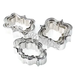 4pcs/set European Wedding Frame Metal Cookie Cutters Biscuits Stainless Steel Tools Kitchen Baking Mould E650