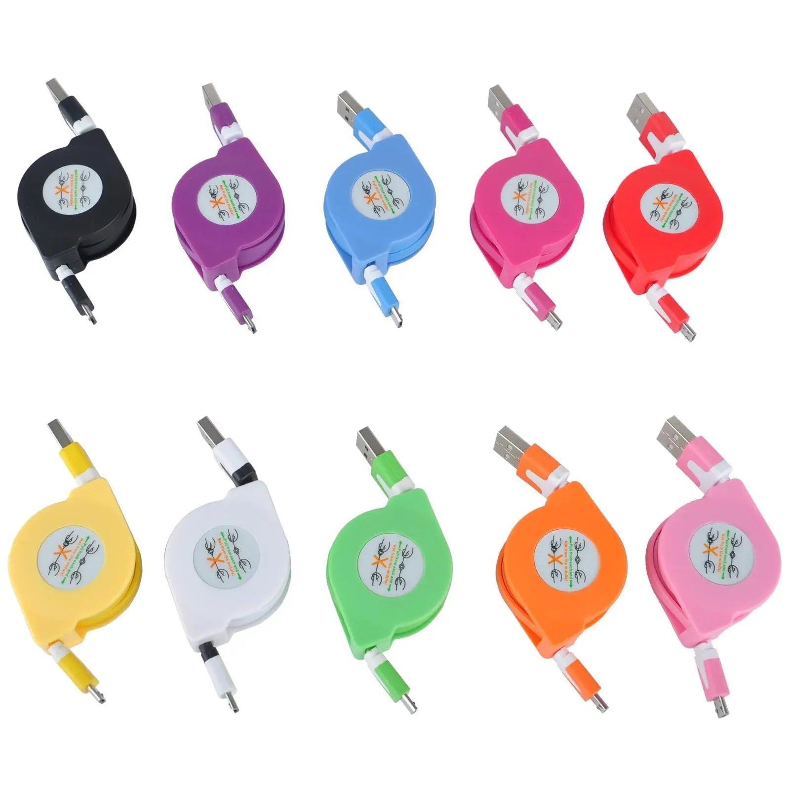 Retractable Micro USB Data Sync Charger Cable Cord Lead For Android Samsung HTC new