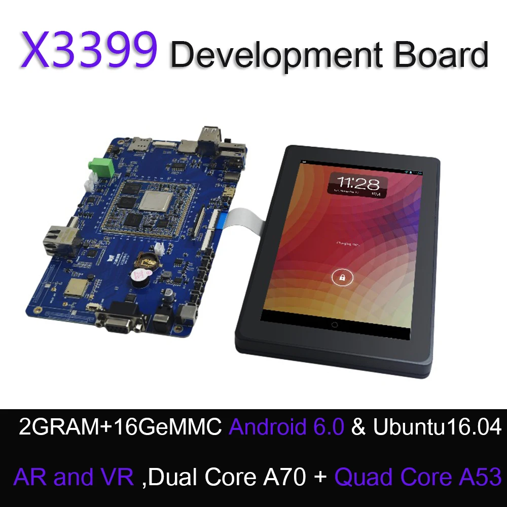 X3399 RK3399 6-Core 64-Bit High-Performance Platform Demo Board for AR VR Android 6.0 Ubuntu 16.04