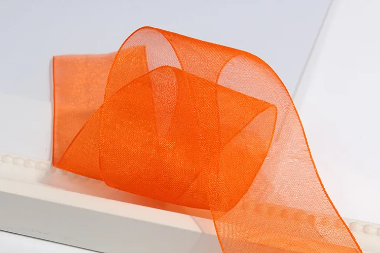 10 Yards/Lot schiere Chiffonband Organza Satinbänder für Geschenkverpackung Dekoration Hochzeitssträuße Party Kranz Spitzenstoff – Detail 23