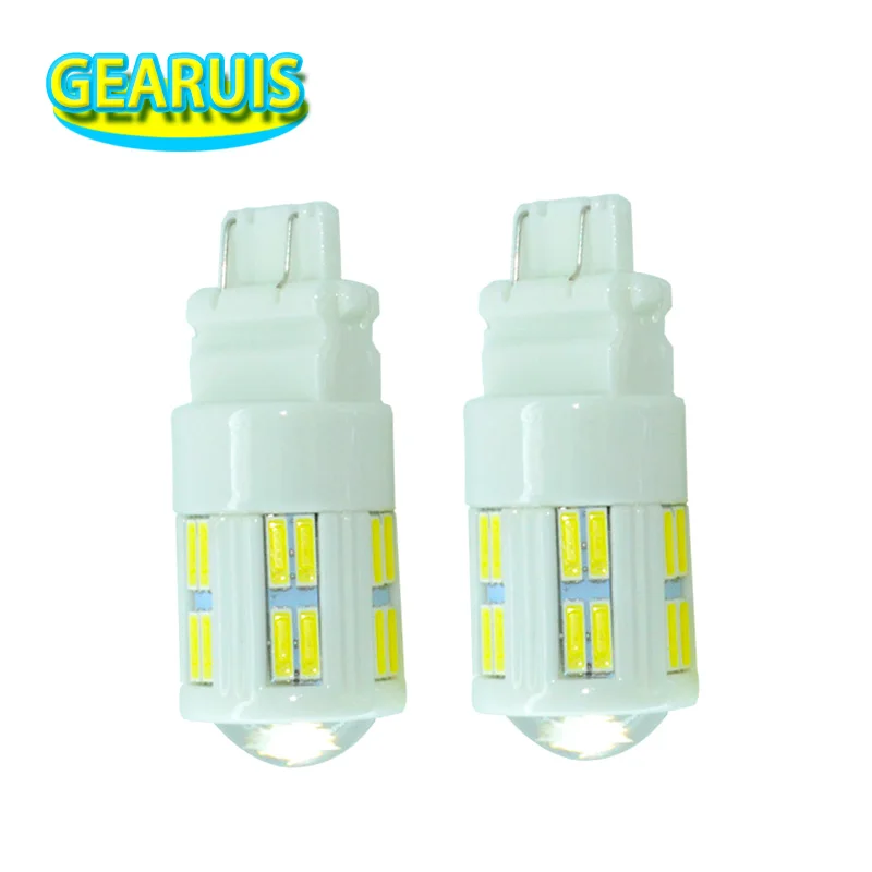 2 pcs High Power Ceramic auto T25 3157 28 SMD 7020 Chips P27/7W led bulbs DRL Brake Lights Parking 12V 24V