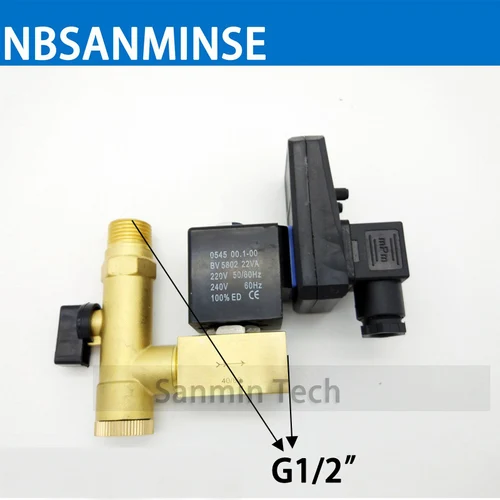 Imagen 2 del producto SR-G-15-solenoide de alta presión, 4Mpa G, 1/2, para válvulas electrónicas de drenaje, válvula de compresor de aire, escurridor de solenoide de latón, NBSANMINSE