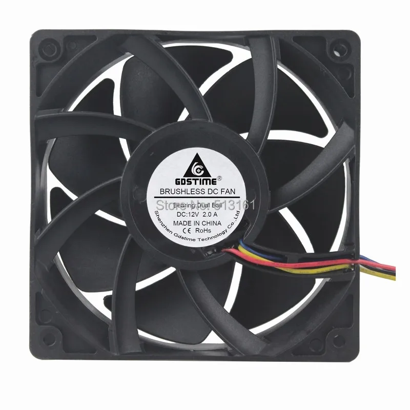 Gdstime Computer Fan 12cm 120mm 12038 DC Fan with FG PWM 2.0A 5300RPM High speed Cooling Cooler Fan
