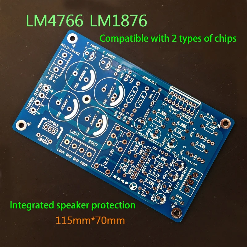 LM766 LM1876 스테레오 파워 앰프 보드 PCB 통합 스피커 보호