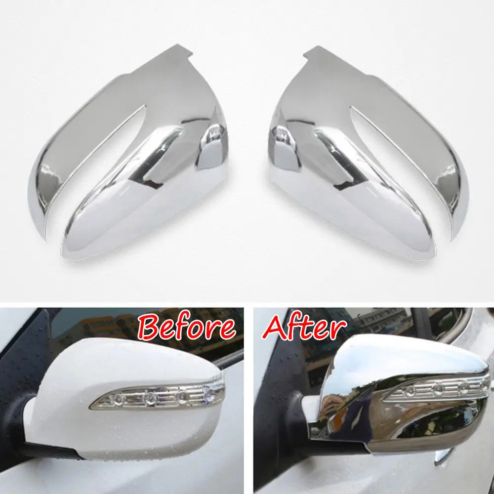 

BBQ@FUKA ABS Car Side Door Rear View Mirror Cover Decoration Trim Auto Silver Styling Sticker For Hyundai Tucson IX35 2010-2015