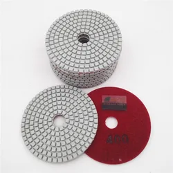 SHDIATOOL 10pcs #400 4inches Diamond Polishing Pads Set Wet Sanding Discs Flexible Granite Marble Terrazzo Grinder 100mm Plate