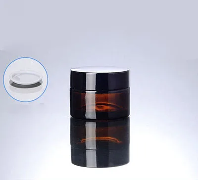 50pcs 20G brown glass cream jar with black lid ,amber 20g glass cream jar ,wholesale Cosmetic Packaging glass 20 g Cosmetic Jar