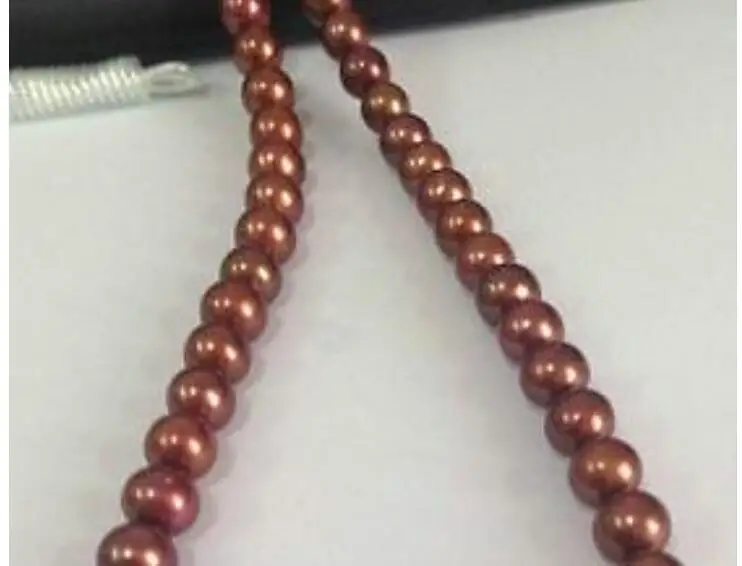 NEW Charming 9-10mm chocolate pearl necklace 18