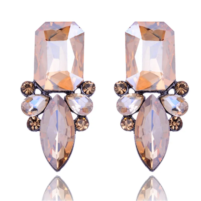 High Quality Fashion Classic Shiny Crystal Christmas Party 8 Colors Stud Earrings For Women And Girls Gift 2019 New
