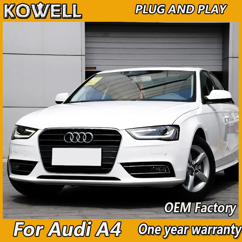 KOWELL Car Styling for Audi A4L Headlights Audi A4 2013-2015 Head Light DRL Turn Signal Low High Beam Projector Lens