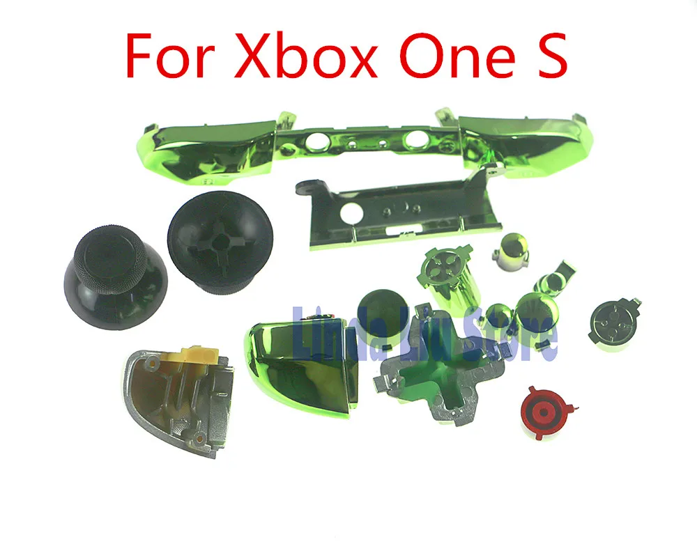 50sets/lot Replacement Repair Chrome ABXY Dpad Triggers Full Plating Buttons Set Kits Controller Mod for Xbox One Slim XboxONE S