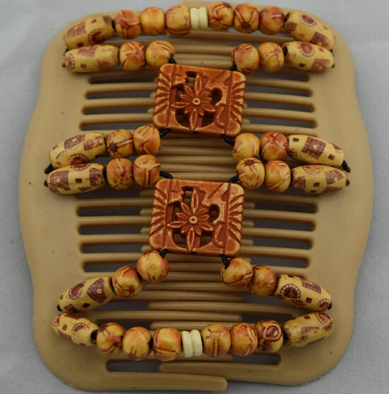 

Royal yellow colorful beads magic comb 12 pcs/lot classical comb Easy to Use professional lady comb