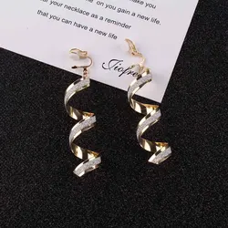 Europe and America Spiral geometry Clip on Earrings Without Piercing for Gril's Party Wedding Charm Needn't Ear Hole Earrings