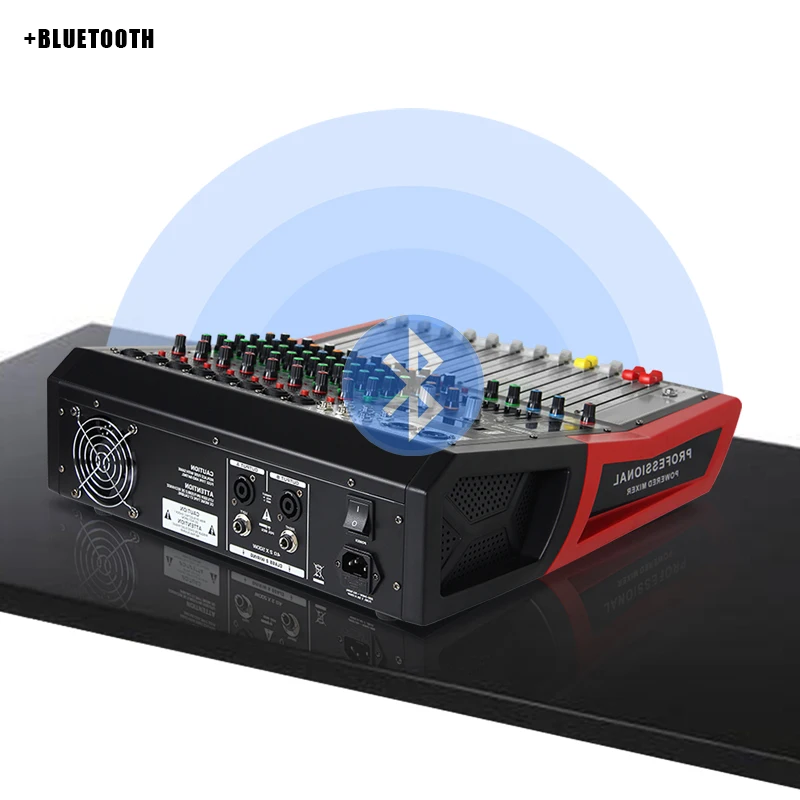 Профессиональный микшер Fuluode, 6/8 каналов, с усилителем мощности и функцией реверберации, с поддержкой Bluetooth, USB, показ сцены