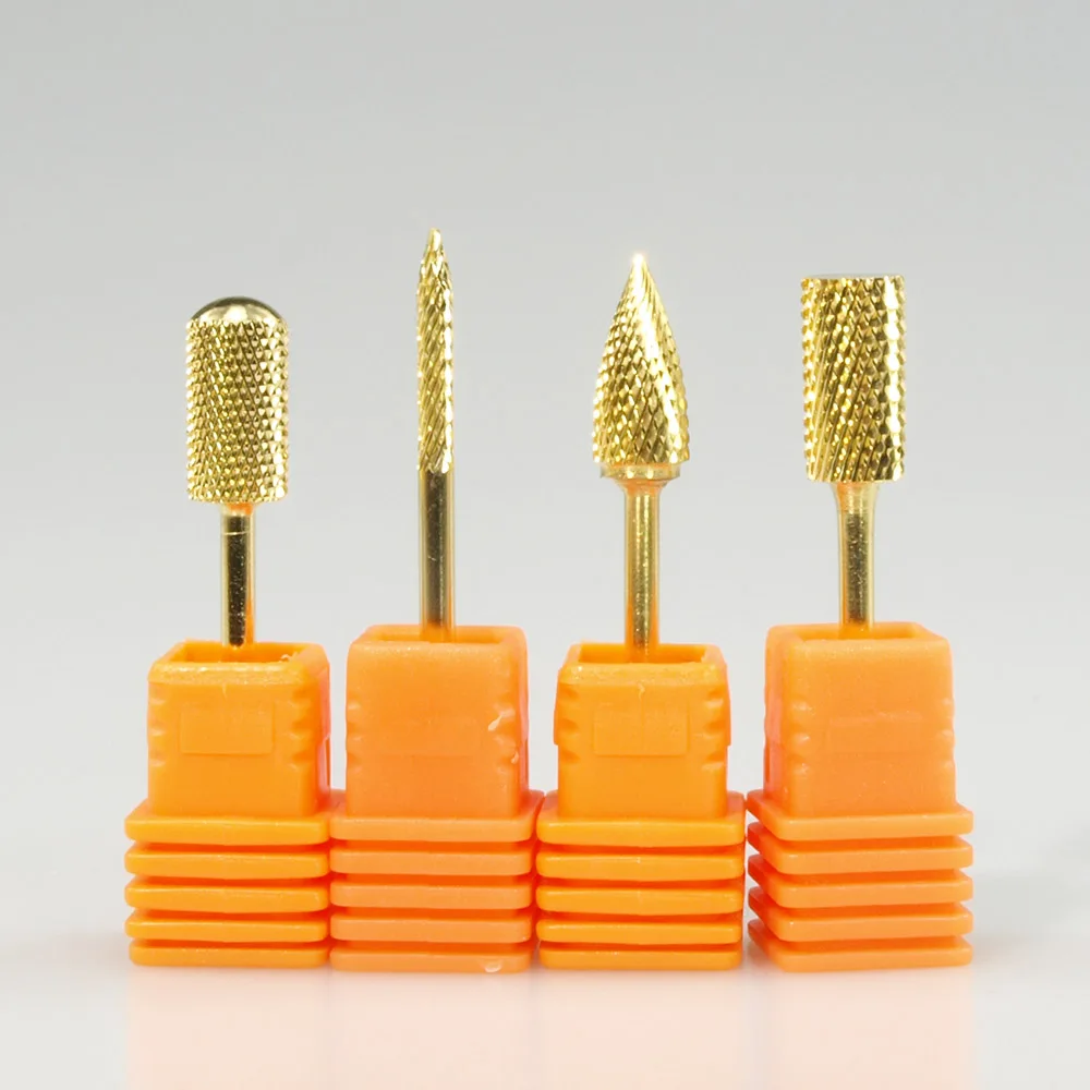 Professioneller Gold 3/32 Zoll Wolframkarbid-Nagelbohrer für Elektrische Feile, Maniküre, Pediküre, Salonwerkzeug – Detail 3