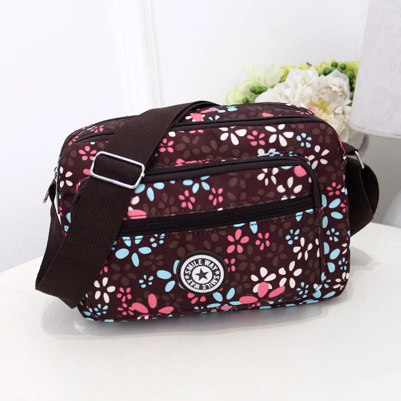 Bolsa de náilon tipo mensageiro feminina, bolsa casual, grande capacidade, de ombro, fraldas, para mulheres