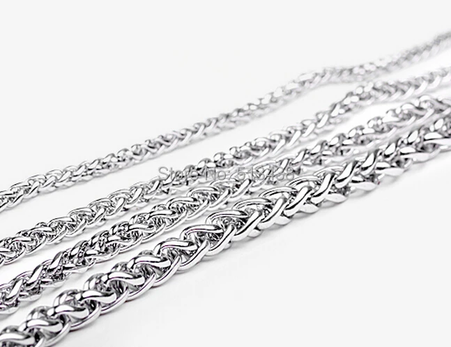 Lot of 5meter 3mm/4mm 6mm choose Stainless Steel Wheat braid Chain  Link jewelry finding / Marking Chain DIY