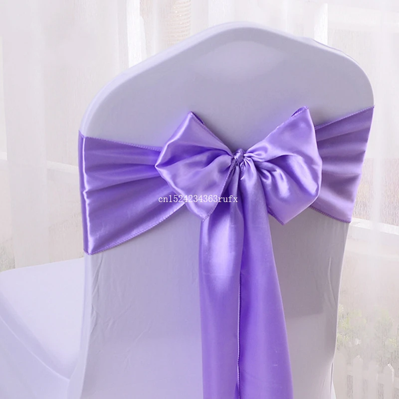 300pcs Chair Covers Sash Satin Wedding Decoration Fabric Bow Tie Ribbon Band Hotel Party Supplies Wholesale