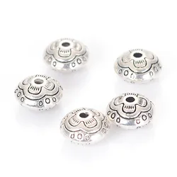 Miasol 20 Pcs Retro Vintage Stripe Round Plating Metal / Acrylic Antique Design Spacers Disc Beads For Diy Jewelry Making