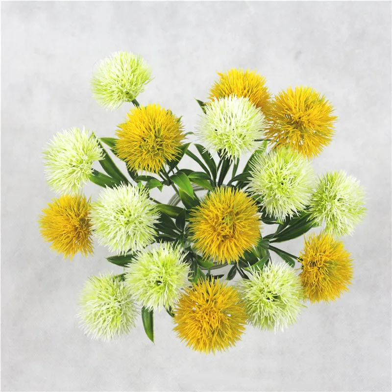 1/3/5Pcs Green Dandelion Artificial Flowers 25cm Plastic Fake Flowers Plants For Home Decor Party Supplies Wedding Decoration