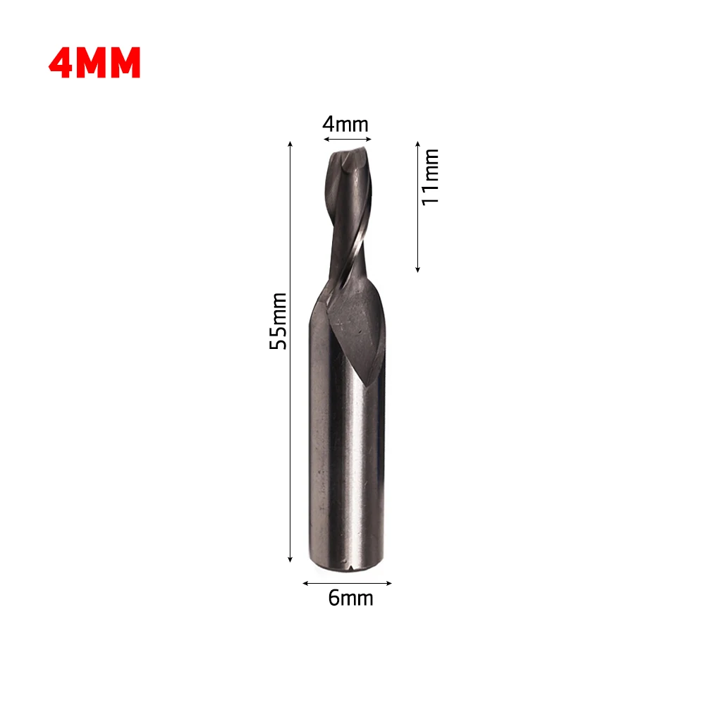 1Pcs 2 Flutes HSS Straight Shank Diameter 4/6/8/10/12 mm Milling Cutter Router Bit Milling Cutter Tools