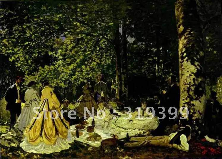 Ölgemälde-Reproduktion auf Leinen-Leinwand, Le de soier sur l herbe durch Leinen-Leinwand, 100 % handgefertigt, schneller Versand