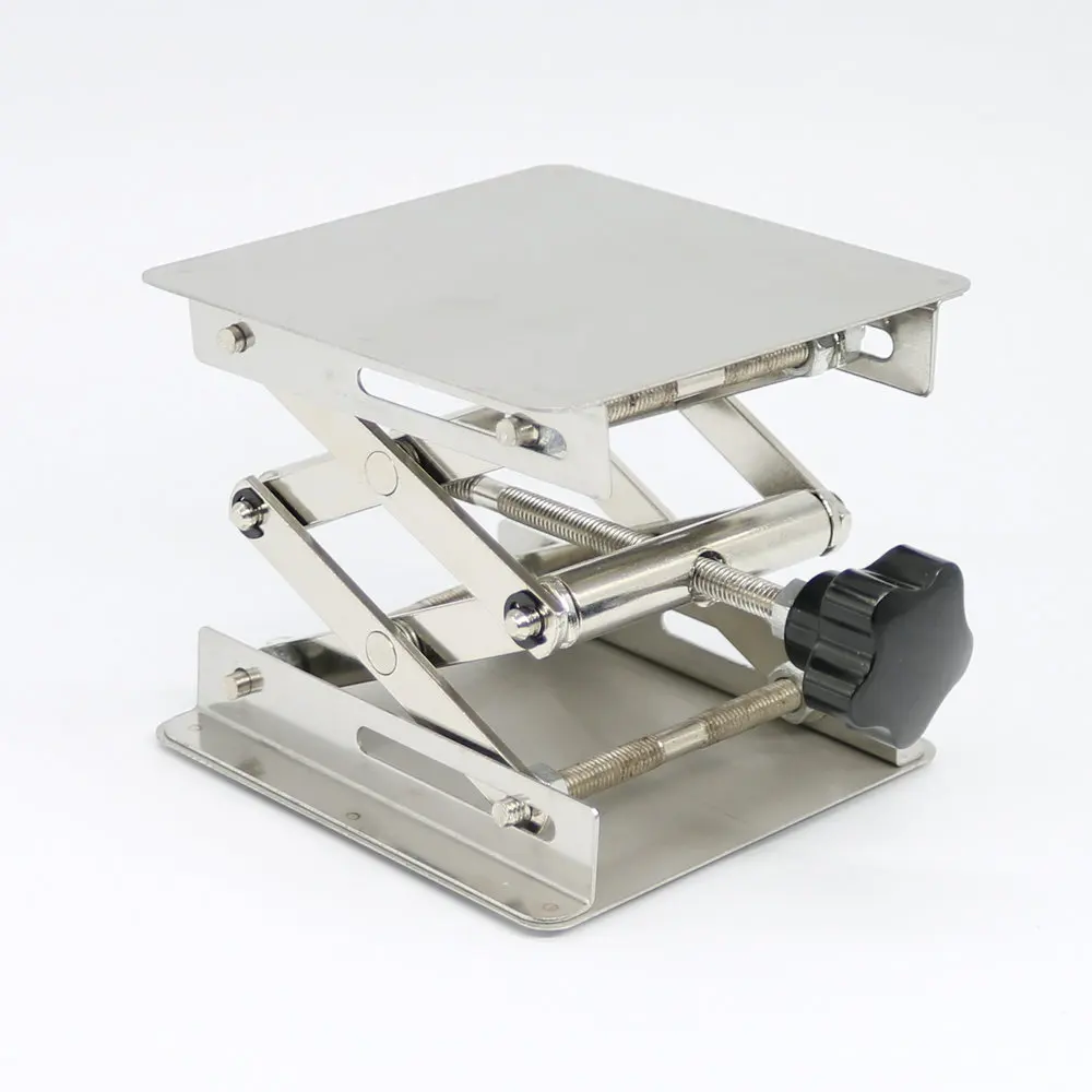 4X4'' Stainless Steel Lab-Lift Lifting Platforms Lab Jack Scissor Stand Rack 100X100X150mm
