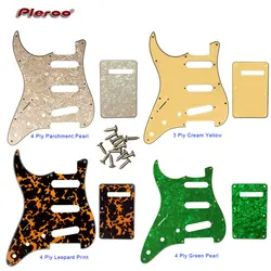 Pleroo Guitar Parts -For US Fd Left Handed Strat 72'11 Screw Hole Guitar Pickguard & Back Plate Scratch Plate Multicolor Choice