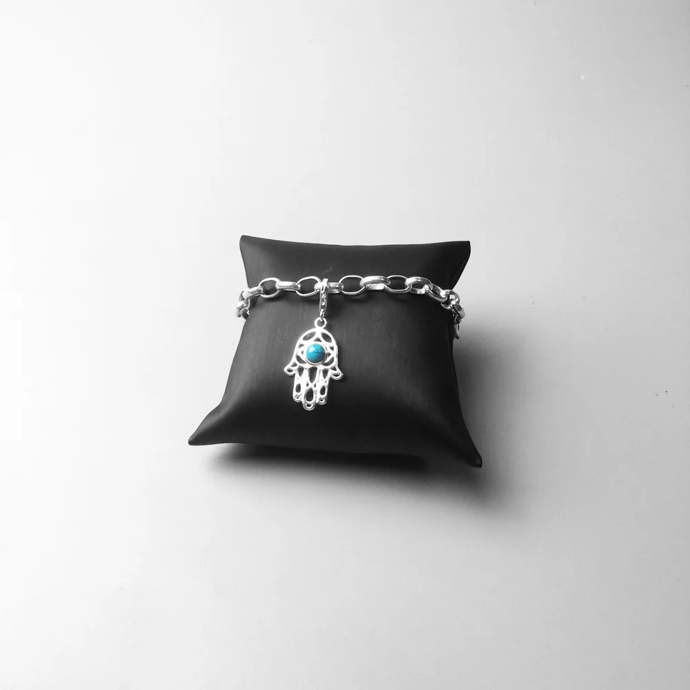 Turkish Eye Fatima Lucky Coin Charms Pendant,Fashion Jewelry 925 Sterling Silver Lucky Gift For Women Men Fit Bracelet Necklace