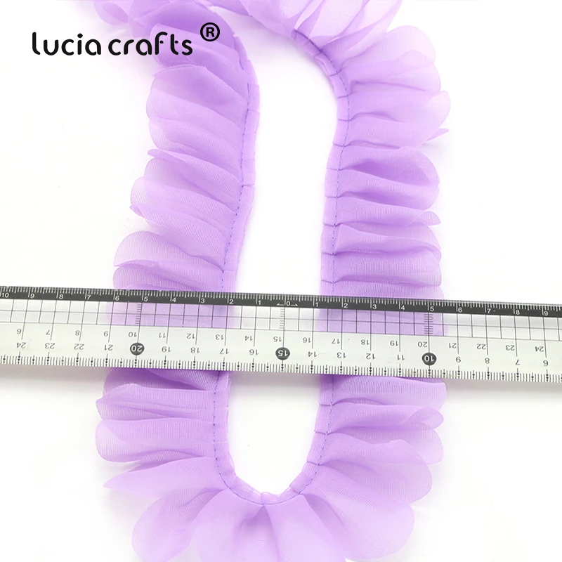 2y/lot 43mm Chiffon Garment Lace Trim Ribbons Fabric for Wedding Party Home Decor DIY Sewing Materials V0203