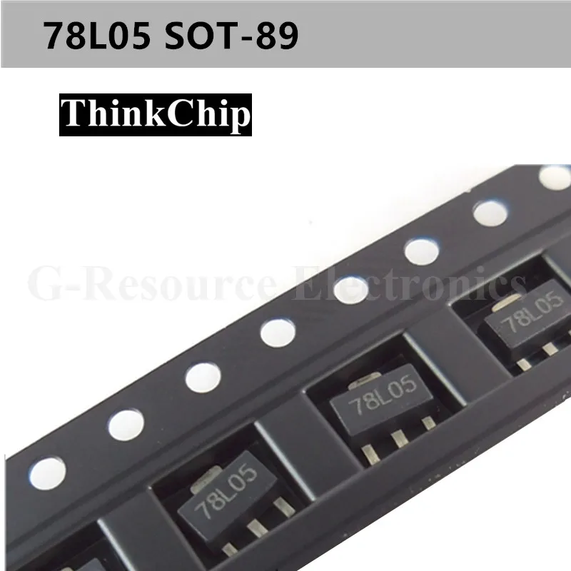ترانزستور منظم جهد ثلاثي الأطراف, 78L05 CJ78L05 SOT-89 SMD (50 قطعة)