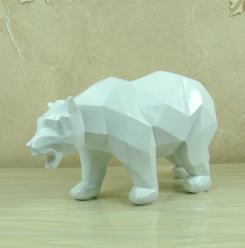 sculpture-d'ours-polaire-de-mode-moderne-resine-dimensionnelle-statue-d'animal-sauvage-arctique-mascotte-accessoires-d'art-et-d'artisanat