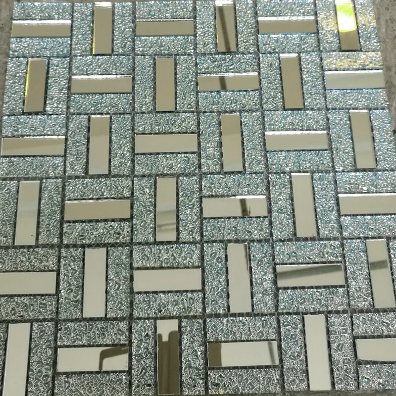 High Quality Silver Mirror Glass Mosaic tiles, for DIY showroom cabinet door frame decorate Wall sticker wallpaper